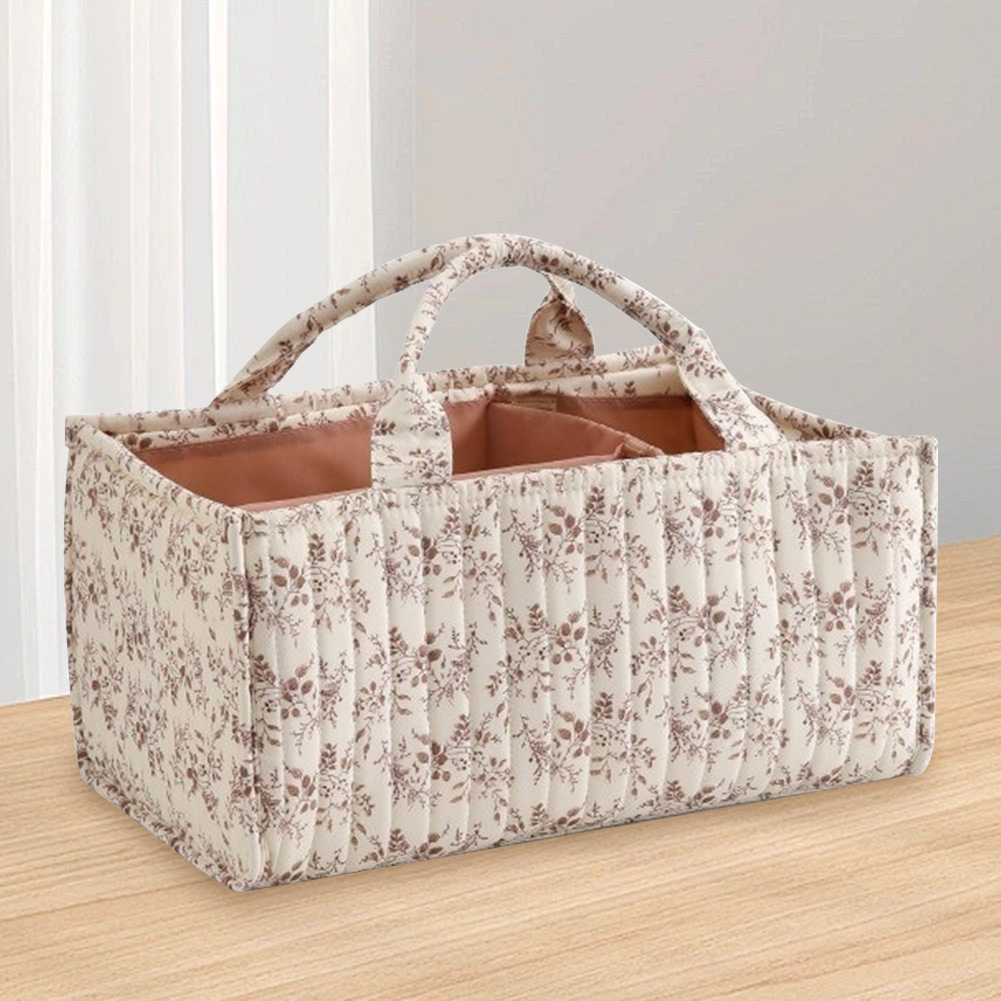 Baby Nursery Essentials - Blumenmuster Aufbewahrungskorb mit Herausnehmbarem Trenner Windel-Organizer