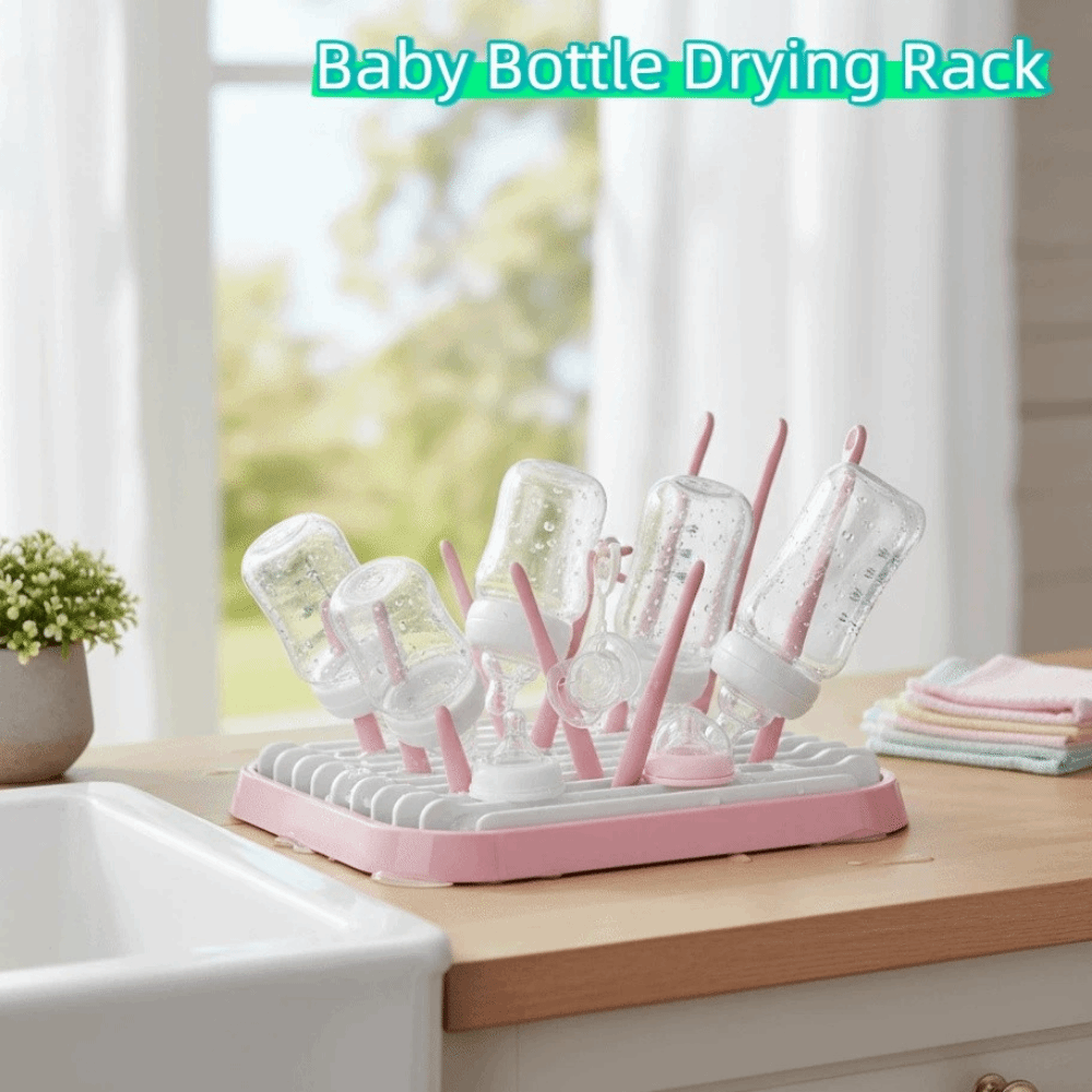 Baby Nursery Essentials - Faltbarer Wäscheständer für Babyflaschen, robuster Kunststoff-Flaschenreinigungstrockner,