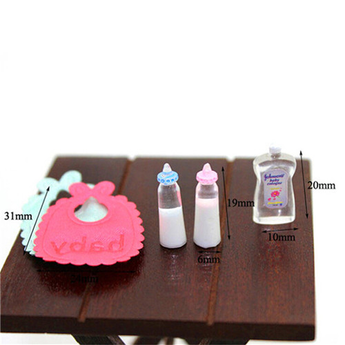 Baby Nursery Kit - 1:12 Puppenhaus Miniatur Babyflaschen Shampoo Lätzchen