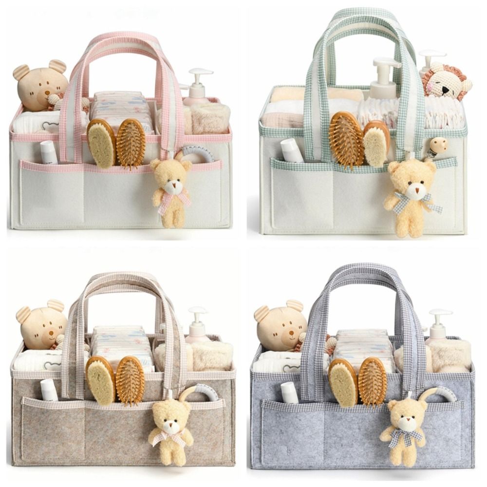 Baby Nursery Essentials - Filz-Windeltaschen-Organizer mit großer Kapazität für Neugeborenenartikel,
