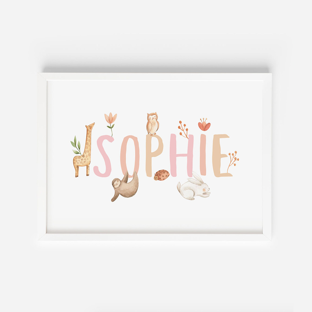 Baby Nursery Name Letters - Name Nach Poster Kindergarten Leinwand Malerei