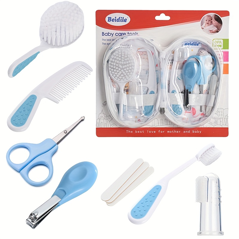 Baby Nursery Kit - 9-teiliges Baby-Pflege- und Hygiene-Set - Babykamm,