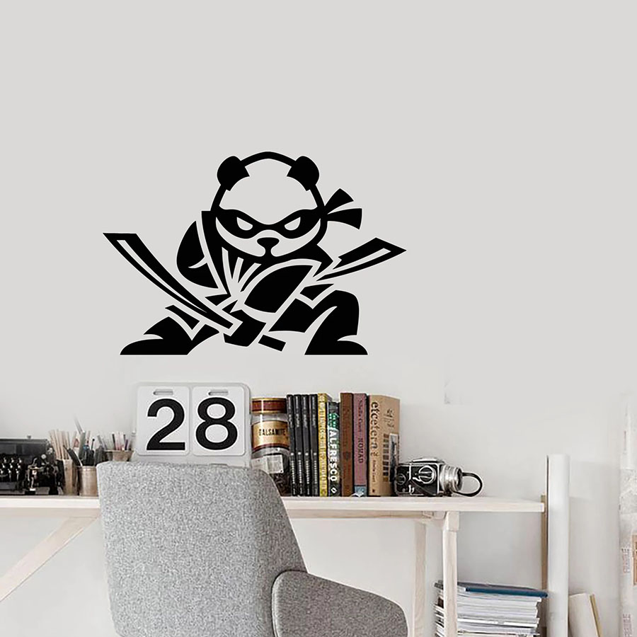 Baby Zone Nursery - Cartoon Baby Panda Wandtattoo Lustige Ninja