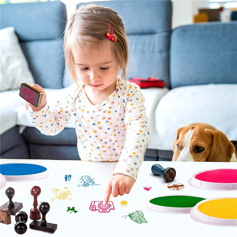 5 große runde Bastel-Stempelki – Footprint Ink Kit Bewertung und Preis