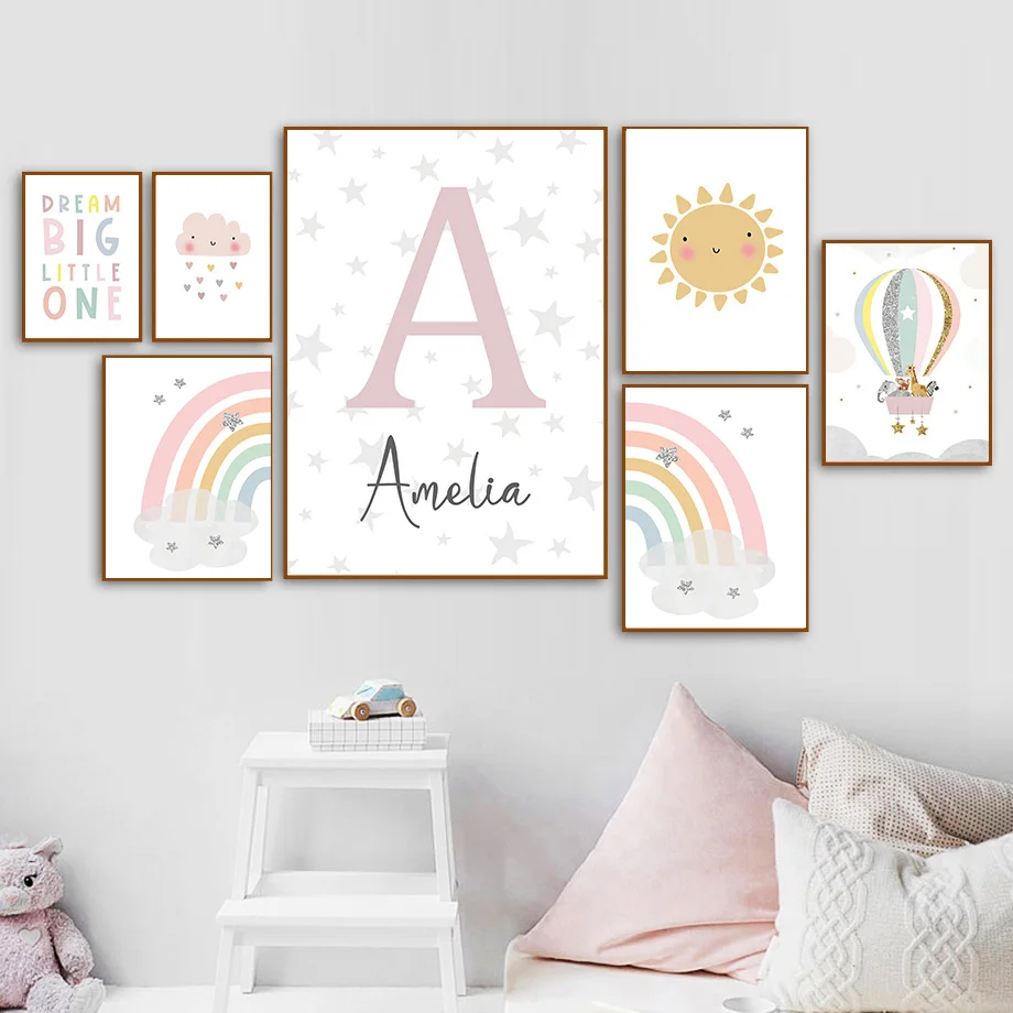 Giraffe Elefant Heißluftballon – Baby Name Wall Art Bewertung und Preis
