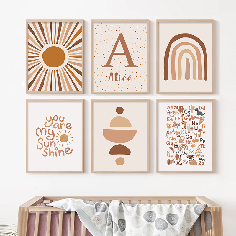 Abstrakte Sonne Regenbogen Ben – Baby Name Wall Art Bewertung und Preis