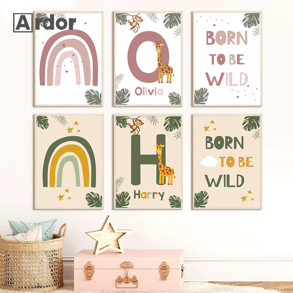 Nordic Dschungel Tier Poster B – Baby Name Wall Art Bewertung und Preis
