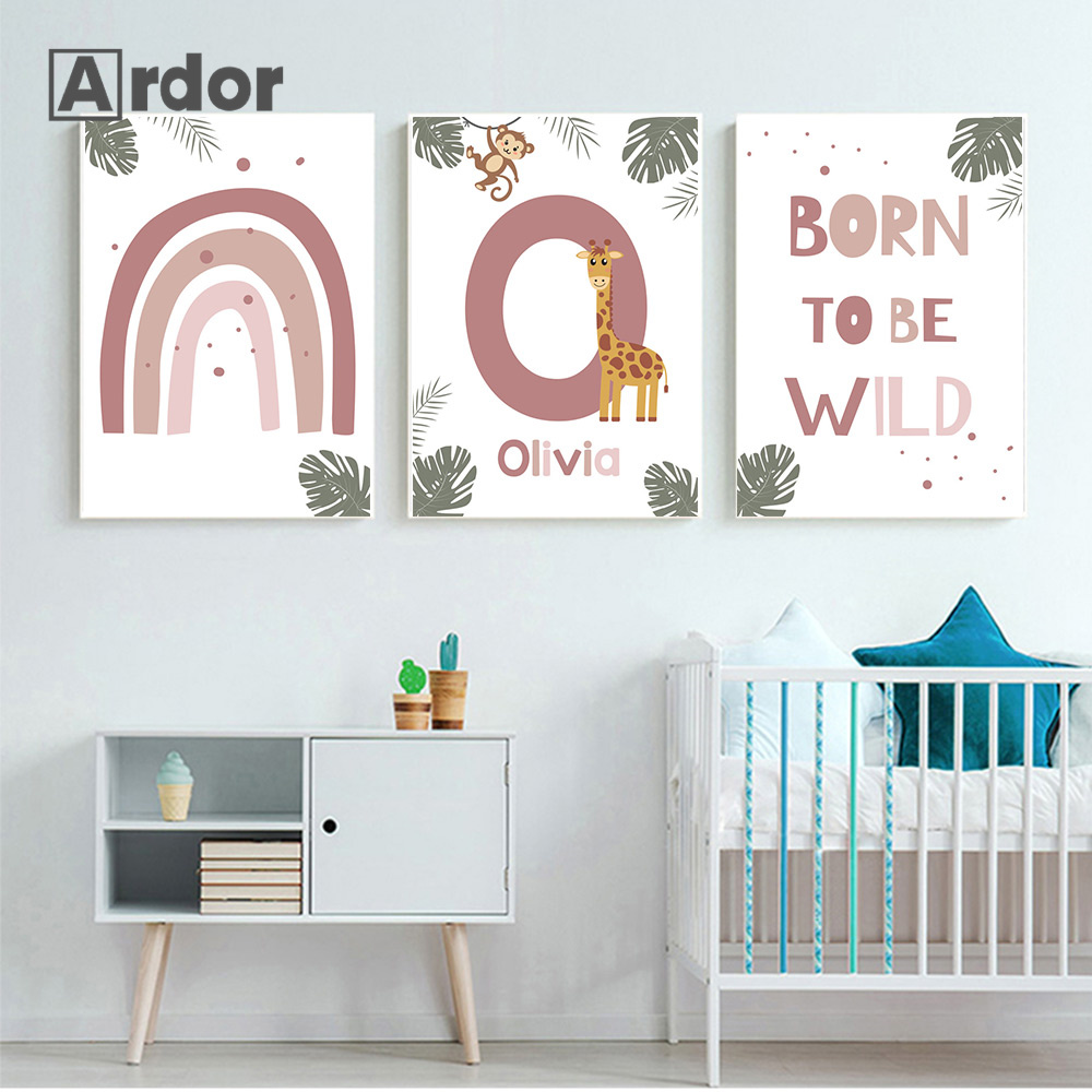 Nordic Dschungel Tier Poster B – Baby Name Wall Art Bewertung und Preis