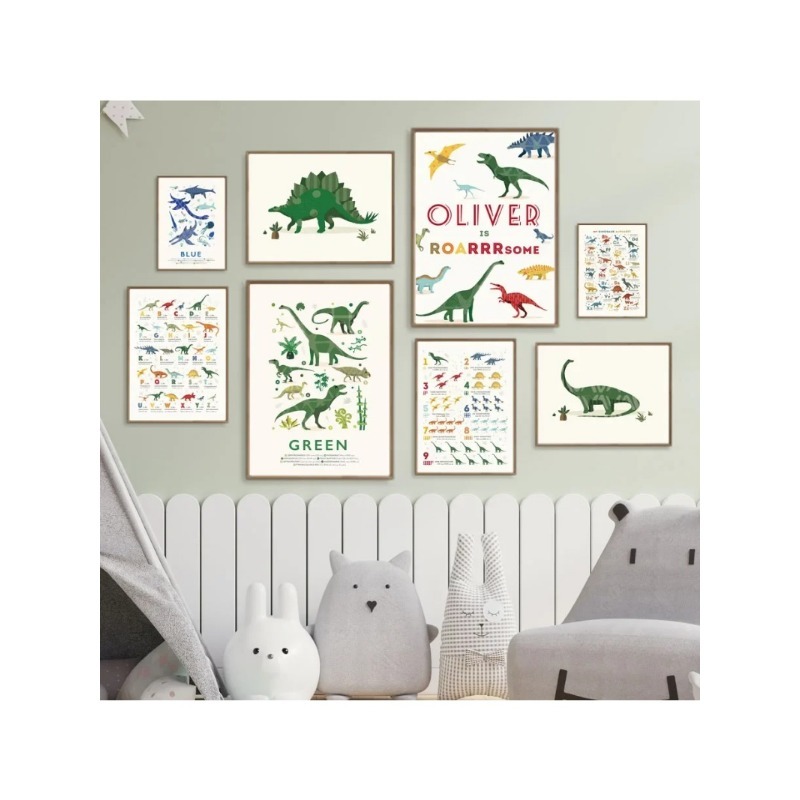 Dinosaurier-Zahlen Lernposter  – Baby Name Wall Art Bewertung und Preis